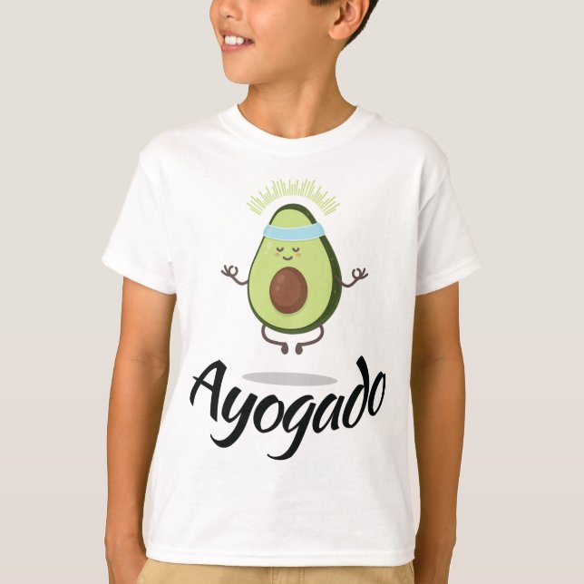 Ayogado - Yoga Avocado - Spirituelles Obst - Vegan T-Shirt (Vorderseite)