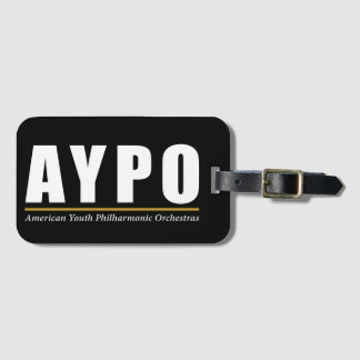 AYPO Gepäckmarke Schwarz-Weiß-Logo Gepäckanhänger