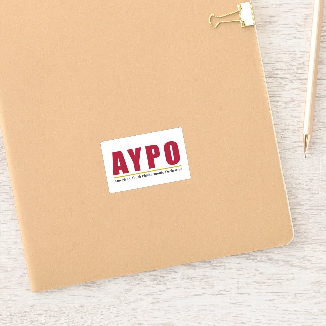 AYPO Rotes Logo Weißer Hintergrund Aufkleber (Notizbuch)