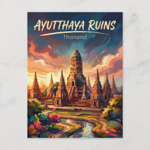 Ayutthaya Historischer Park Thailand Postkarte