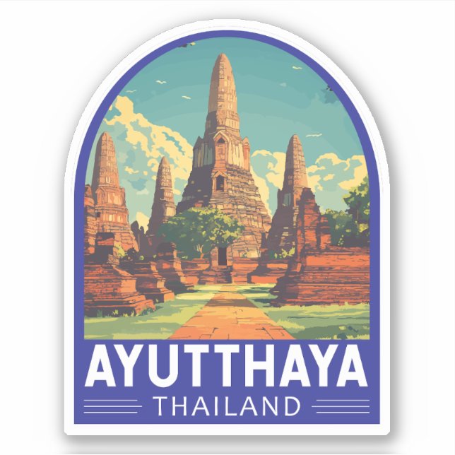 Ayutthaya Thailand Reisetischler Aufkleber (Vorderseite)