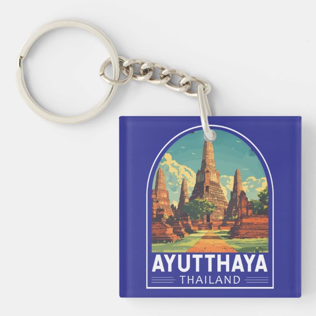 Ayutthaya Thailand Travel Art Emblem (Devant)
