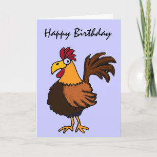 AZ- Carte d'anniversaire joyeuse du coq
