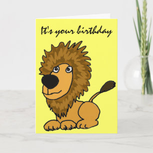AZ- Funny Lion Birthday Card Karte