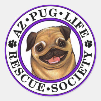 AZ Mops Life Round-Aufkleber Runder Aufkleber