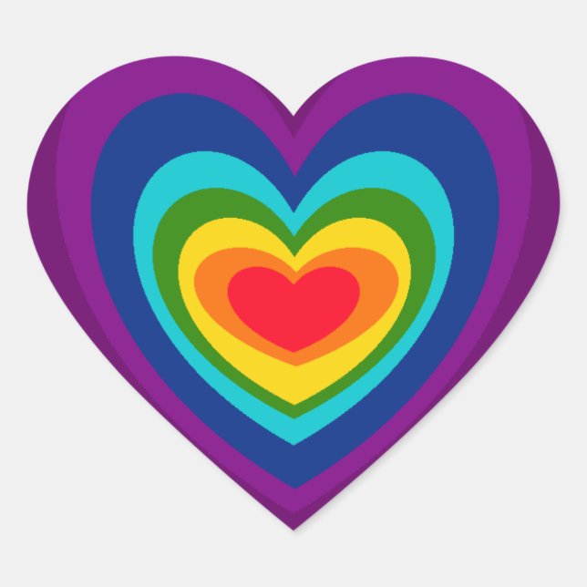 AZ- Rainbow-Heart-Stickers Herz-Aufkleber (Vorderseite)