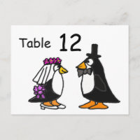 AZ- Tischnummer der Braut- und Gräuelpinguine Post