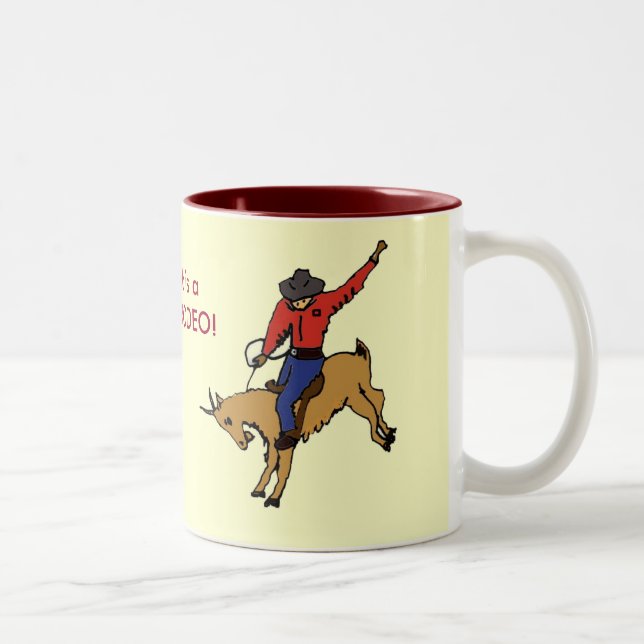 AZ-, Ziegen-Rodeo-Tasse Zweifarbige Tasse (Rechts)