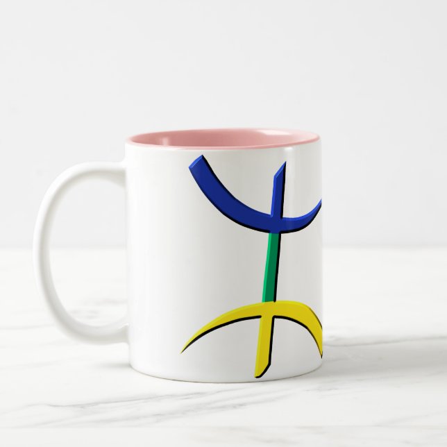 aza tricolore Kabyle - besonders angefertigt Zweifarbige Tasse (Links)