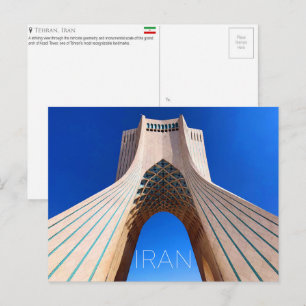 Azadi-Turm, Teheran, Iran Reise-Postkarte Postkarte