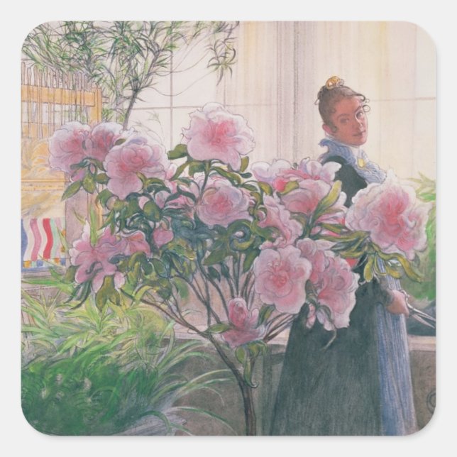 Azalea, 1906 (w/c auf Papier) Quadratischer Aufkleber (Vorderseite)