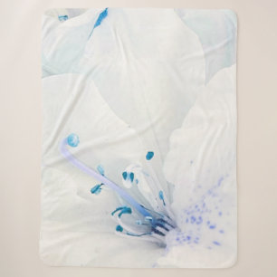 ** Azalea Art Malerei Blume Weiß Aquamarin Sherpadecke
