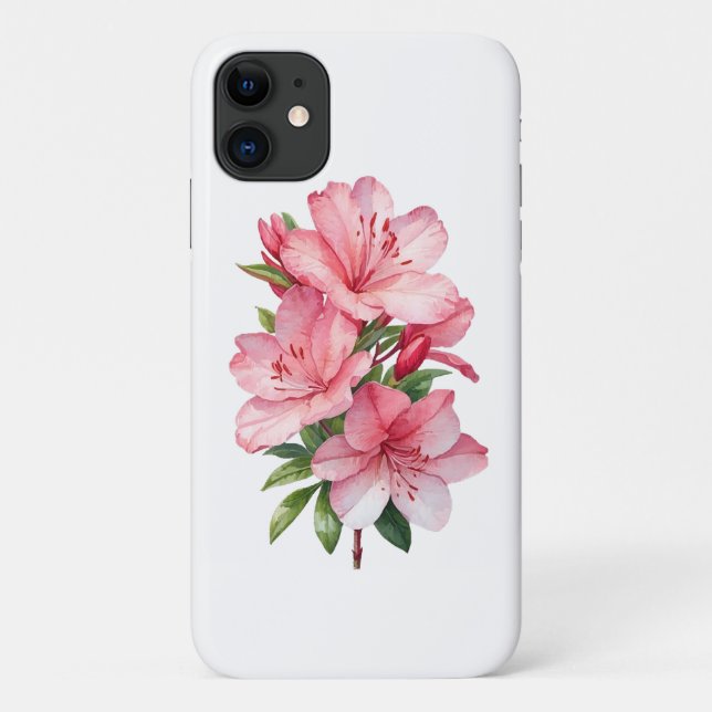 Azalea Blume Aquarellmalerei Case-Mate iPhone Hülle (Rückseite)