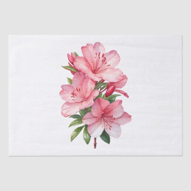 Azalea Blume Aquarellmalerei Seidenpapier (Vorderseite)