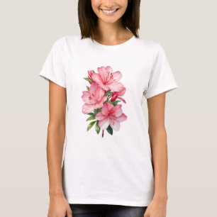 Azalea Blume Aquarellmalerei T-Shirt