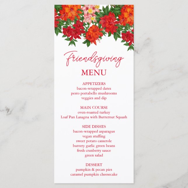 Azalea Fall Floral Friendsgiving Menu (Devant)