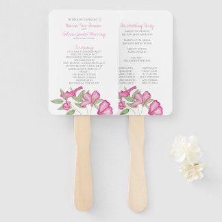 Azalea Fan Wedding Program Fächer