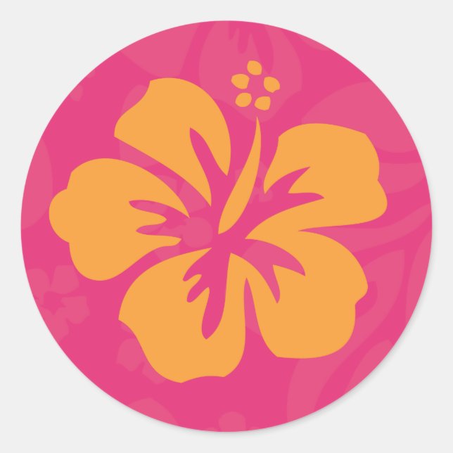 Azalea Orange Hibiskus Sticker (Vorderseite)