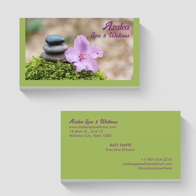 Azalea Spa & Wellness Carte de visite vert (Créateur téléchargé)