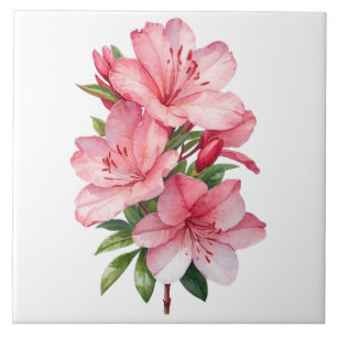 Azaleenblüten-Aquarellmalerei Fliese