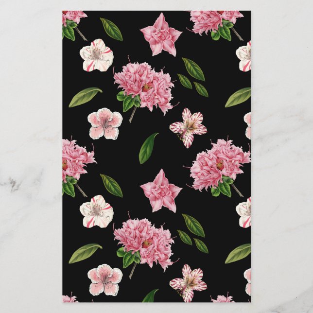 Azalées roses, Papier de scrapbooking Floral Petun (Devant)