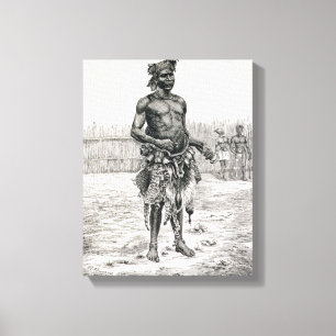 Azandeh Binsa oder Medizinmann Leinwanddruck