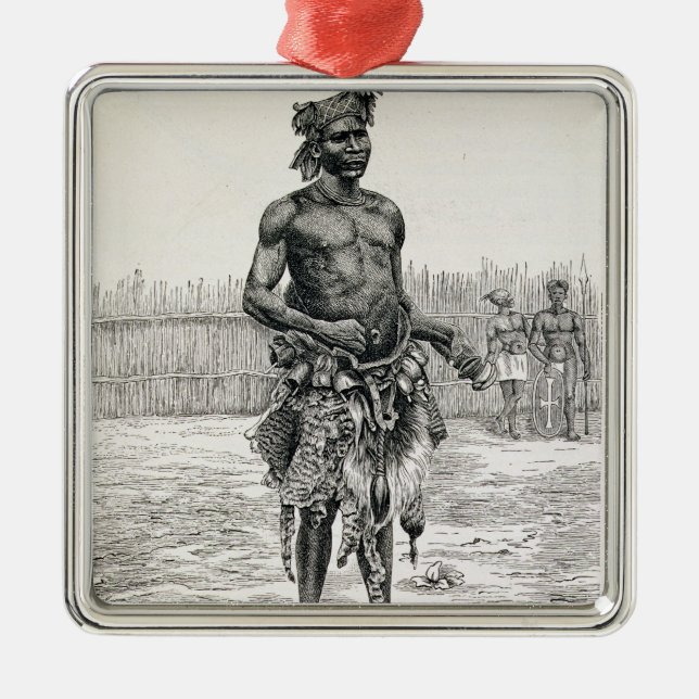 Azandeh Binsa oder Medizinmann Silbernes Ornament (Vorne)