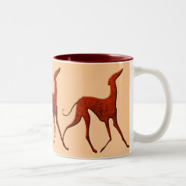 Azawakh-Becher stilisiertes Zweifarbige Tasse
