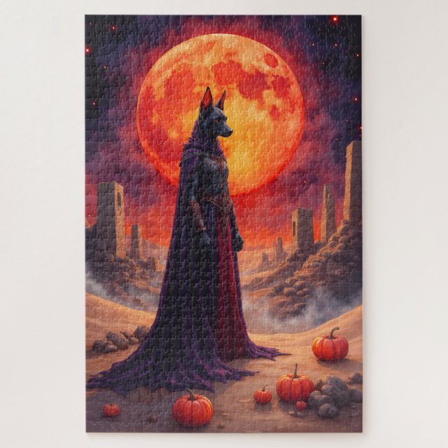 Azawakh Dark Desert Halloween Fantasy Kunst (Vertikal)