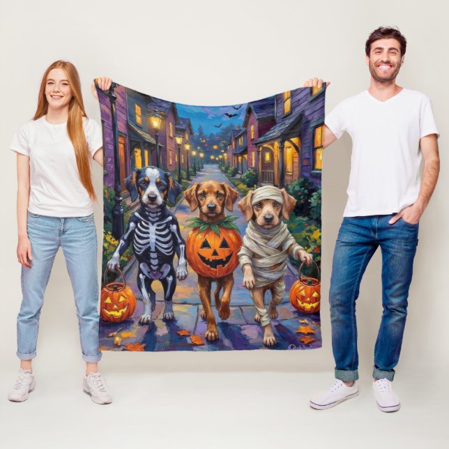 Azawakh Hunde Trick-oder-Treating Halloween-Kostüm Fleecedecke (Beispiel)