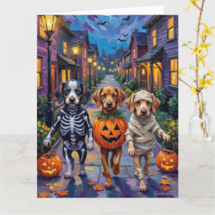 Azawakh Hunde Trick-oder-Treating Halloween-Kostüm Karte