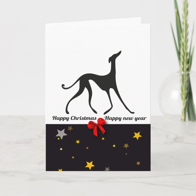 Azawakh YIN Joyeuses Feste Feiertagskarte (Vorderseite)