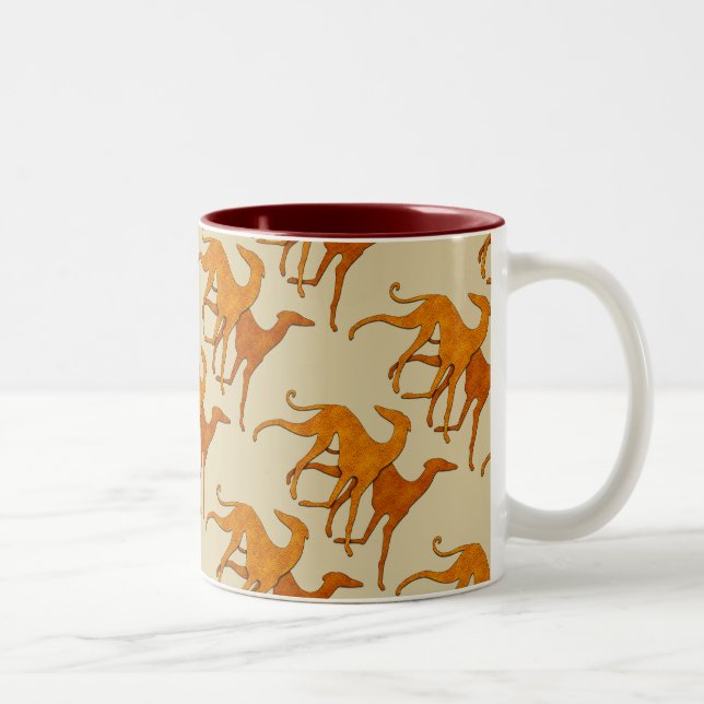Azawakhs-Becher stilisiert Zweifarbige Tasse (Rechts)