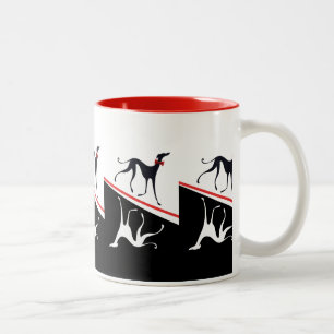 Azawakhs in Fest! Zweifarbige Tasse