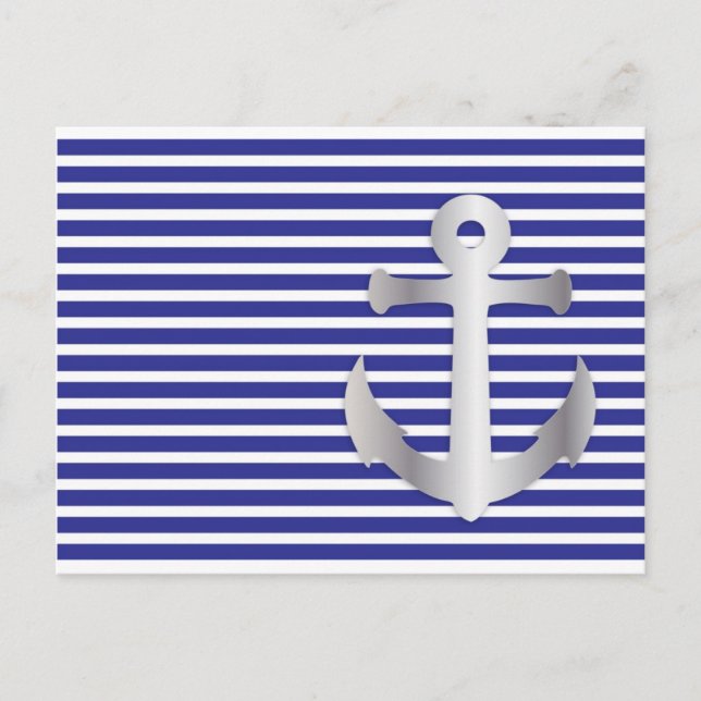 Aziza Stripes & Marine Blue Seaman Postkarte (Vorderseite)