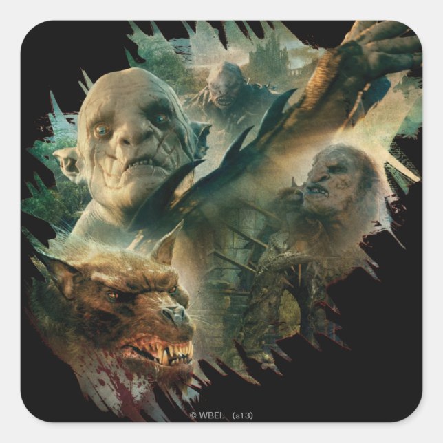 Azog, Narzug, and Bolg Graphic Quadratischer Aufkleber (Vorderseite)