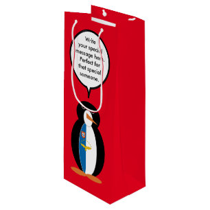 Azorean Talking Ms Penguin Personalisiert  Geschenktüte Für Weinflaschen