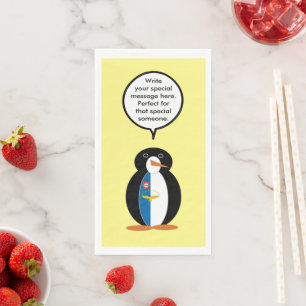 Azorean Talking Ms Penguin Personalisiert  Serviette