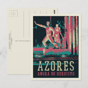 Azoren Angra do Heroismo Illustration Portugal Postkarte