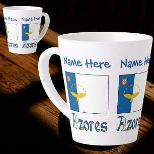Azoren Azoreanische Flagge Blau Personalisierung K Milchtasse