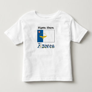 Azoren Azoreanische Flagge Personalisierter Name Kleinkind T-shirt
