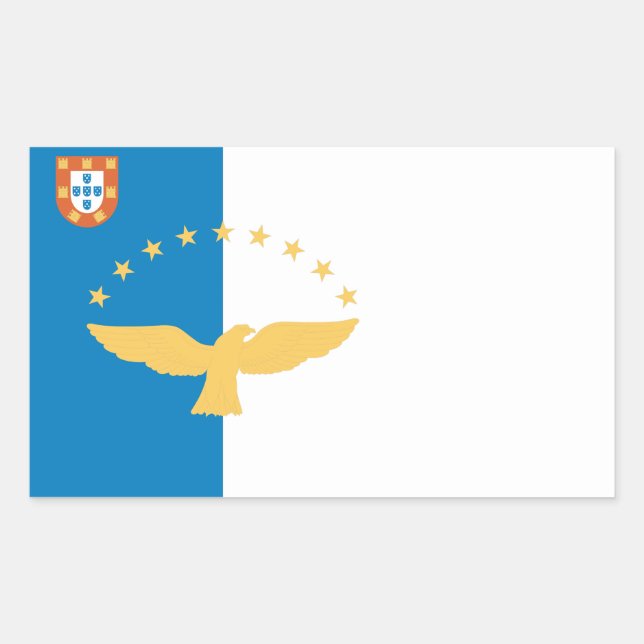 Azoren-Flagge Rechteckiger Aufkleber (Vorderseite)