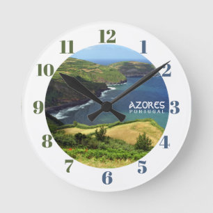 Azoren Foto, Portugal Runde Wanduhr