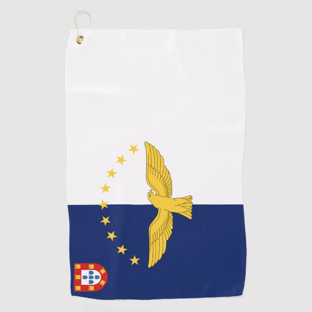 Azoren Inseln Flagge Golf Handtuch (Vorderseite)