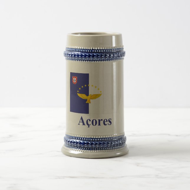 Azoren kennzeichnen mit Namen auf portugiesisch Bierglas (Mittel)