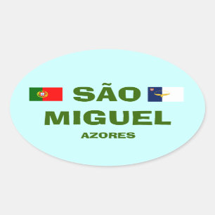 Azoren - Oval-Aufkleber Sao-Miguels Azoren Ovaler Aufkleber