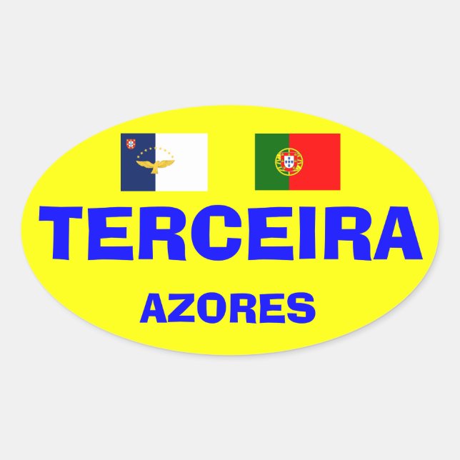 Azoren - Ovale Tasse im Stil von Terceira Ovaler Aufkleber (Vorderseite)