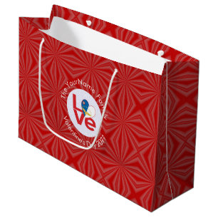 Azoren Rot LOVE Flag Personalisiert  Große Geschenktüte