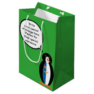 Azoren sprechende Ms Penguin Personalisiert  Mittlere Geschenktüte
