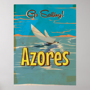 Azoren Vintage-Reiseplakat Poster